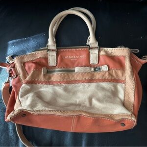Liebeskind Orange and Tan Satchel